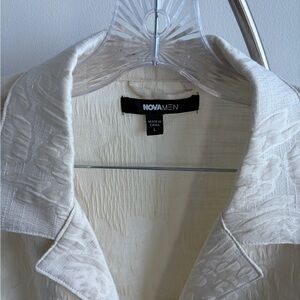 Fashion Nova Cream Textured Polo Shirt